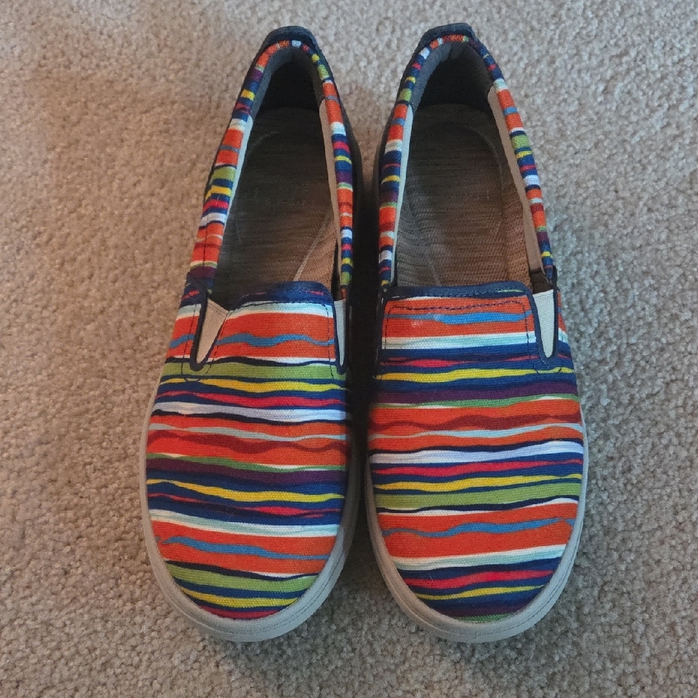 Dansko Belle Colorful Striped Slip-On Shoes